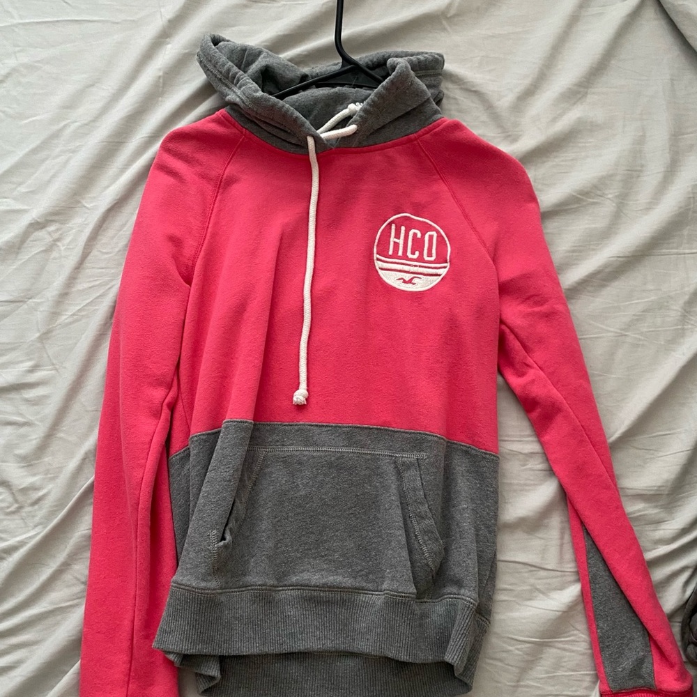 Hollister pink and gray jacket